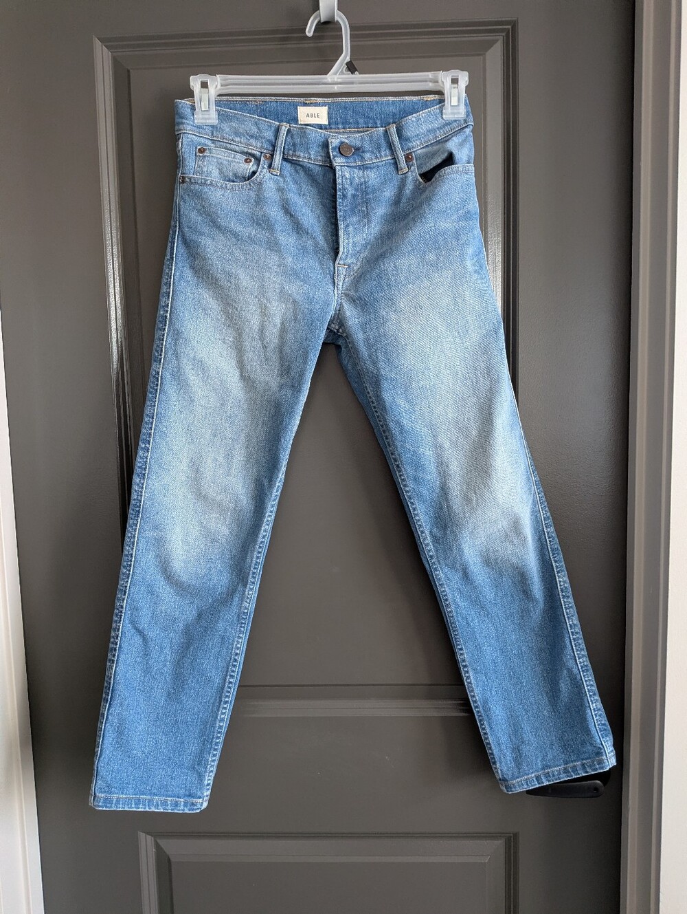 Able Women's The Straight Denim Jeans Light Wash Size 27 Regular